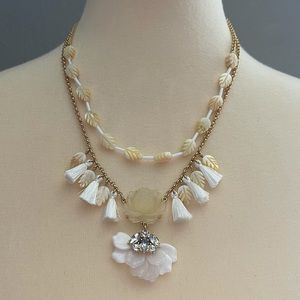 J. Crew Jungle Flora Layered Tassel Necklace NWOT